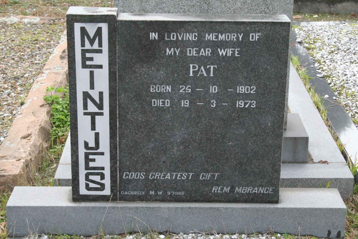 MEINTJES Pat 1902-1973