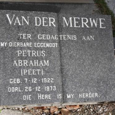 MERWE Petrus Abraham, van der 1922-1973