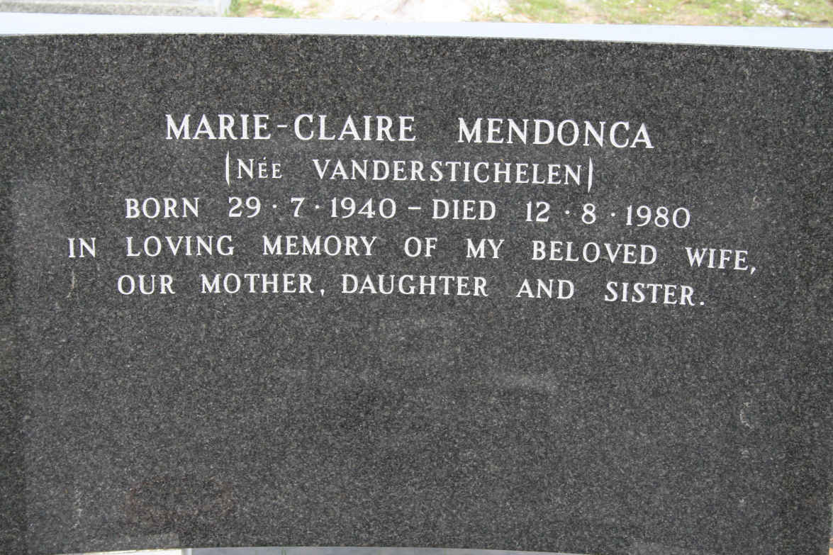MENDONCA Marie-Claire nee VANDERSTICHELEN 1940-1980