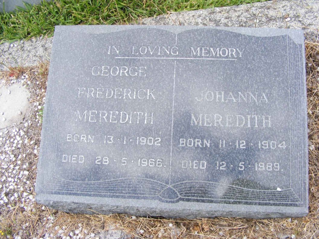 MEREDITH George Frederick 1902-1966 &amp; Johanna 1904-1989
