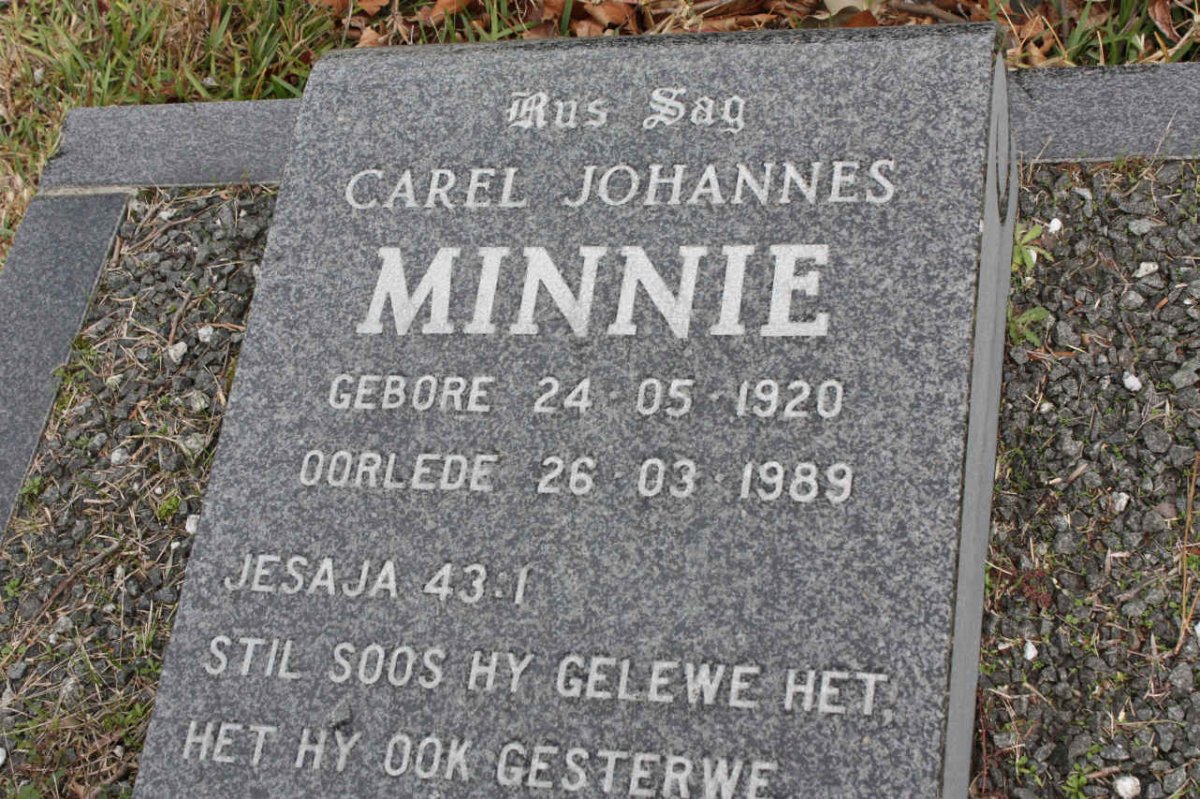 MINNIE Carel Johannes 1920-1989