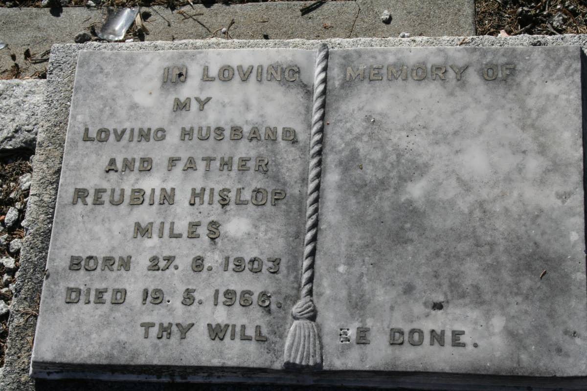 MILES Reuben Hislop 1903-1966
