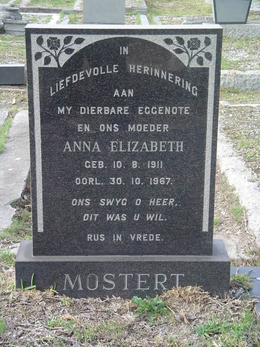 MOSTERT Anna Elizabeth 1911-1967