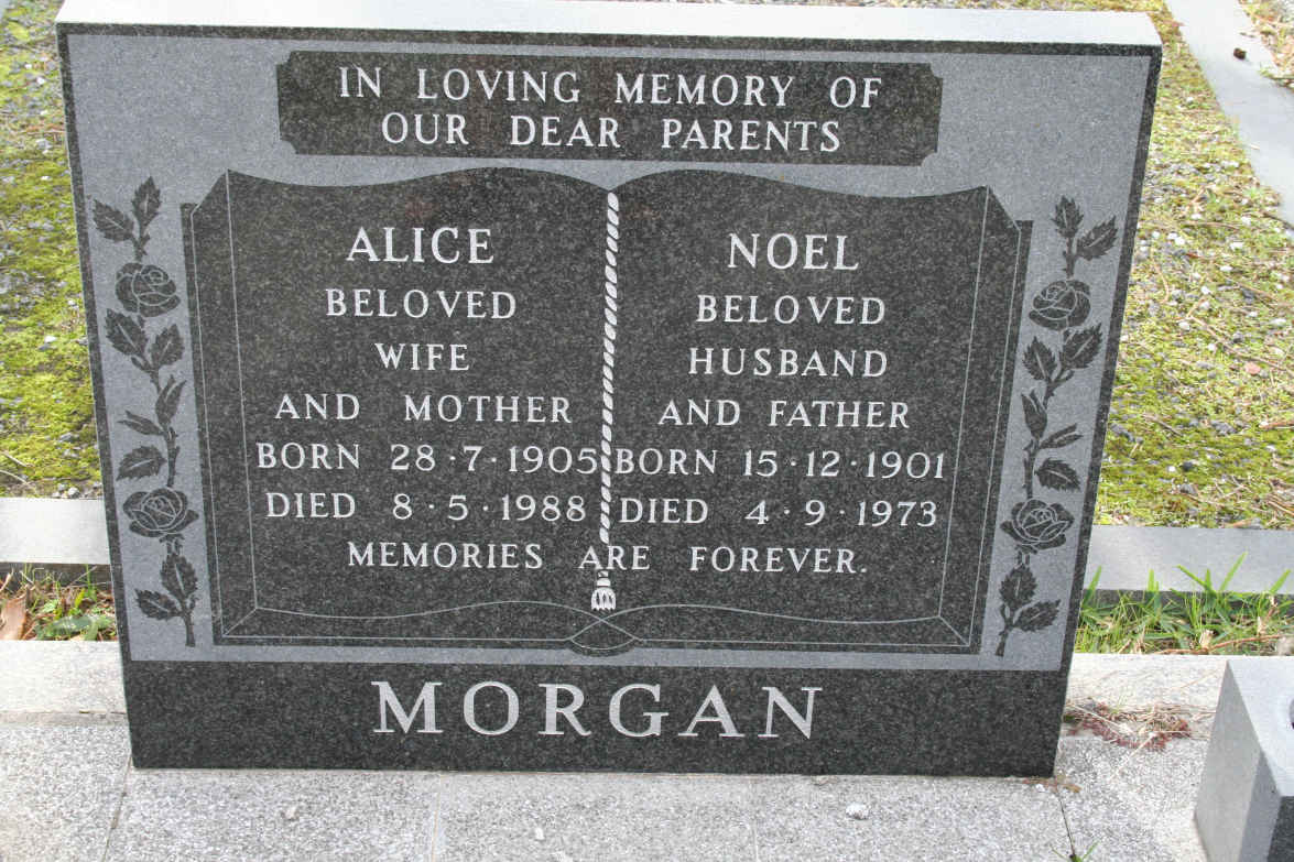 MORGAN Noel 1901-1973 & Alice 1905-1988