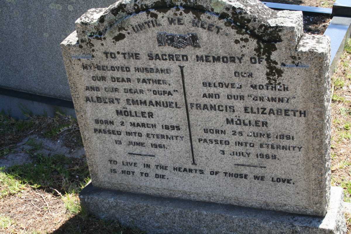 MOLLER Albert Emmanuel 1895-1961 & Francis Elizabeth 1891-1969
