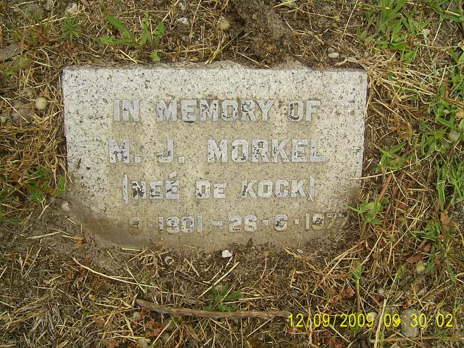 MORKEL M. J. nee DE KOCK 1901-1977