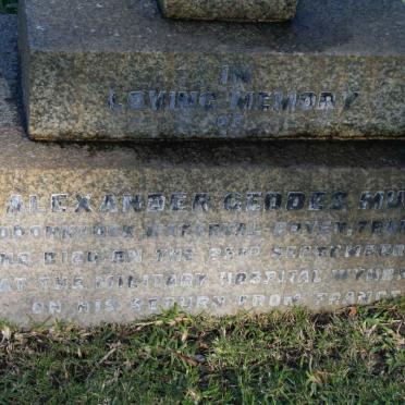 MURRAY Alexander Geddes -1918