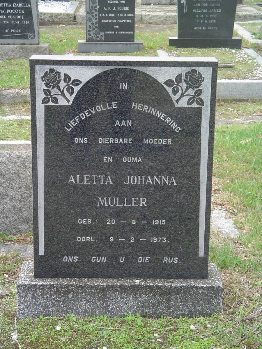 MULLER Aletta Johanna 1915-1973