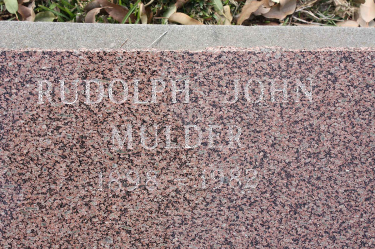 MULDER Rudolph John 1898-1982