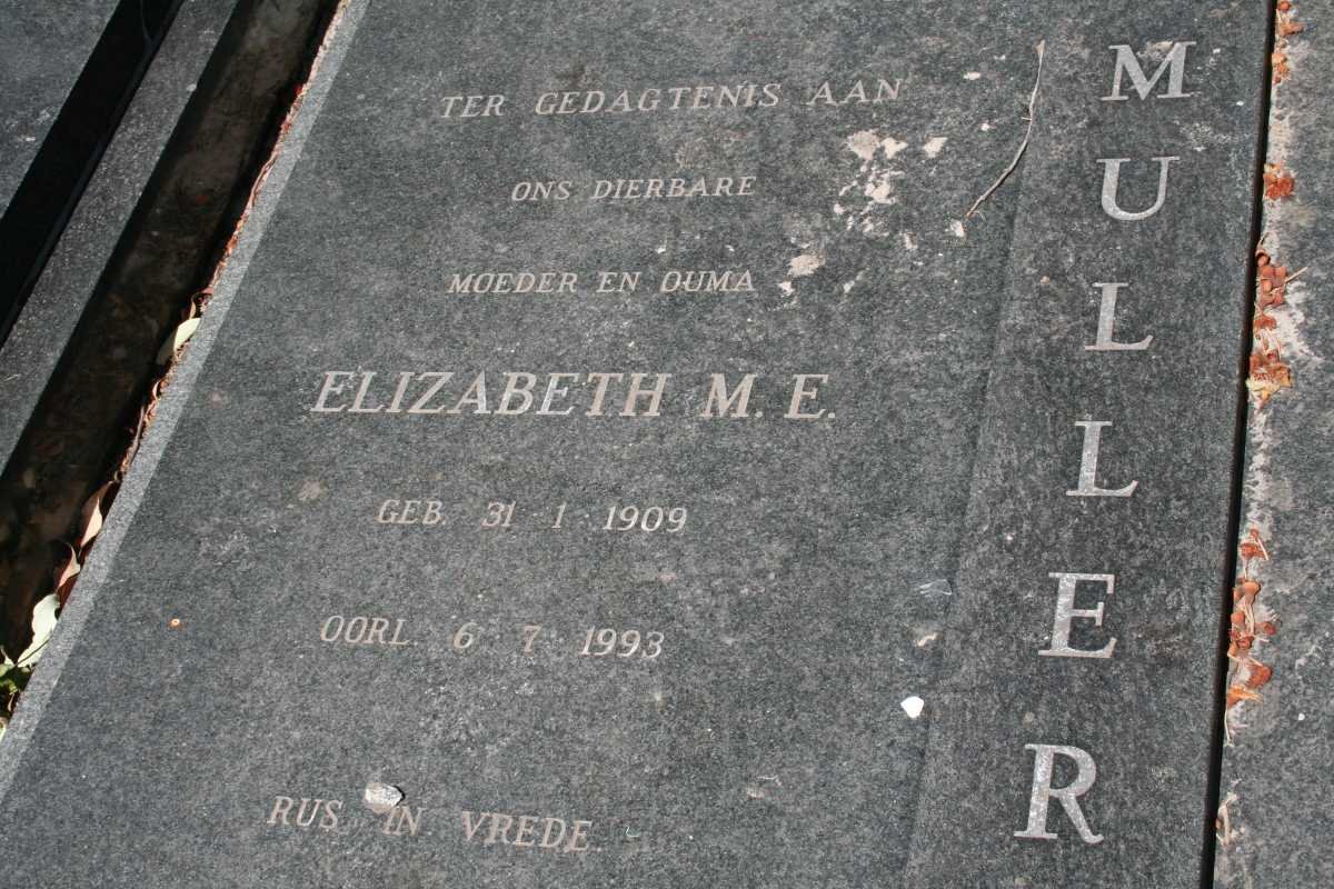 MULLER Elizabeth M.E. 1909-1993