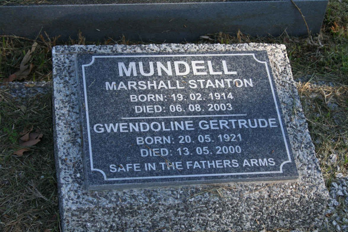 MUNDELL Marshall Stanton 1914-2003  &amp; Gwendoline Gertrude 1921-2000 