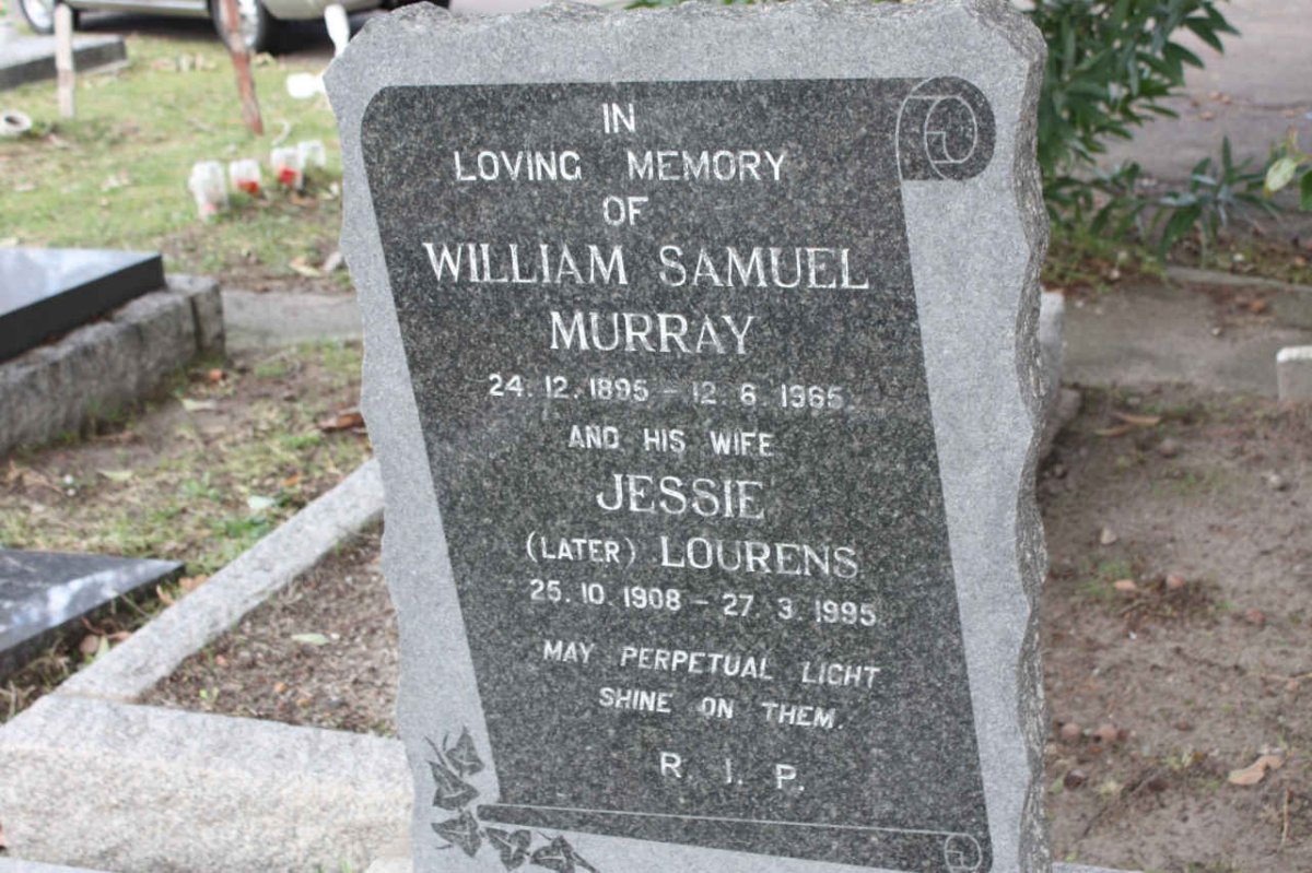 MURRAY William Samuel 1895-1965 &amp; LOURENS Jessie 1908-1995
