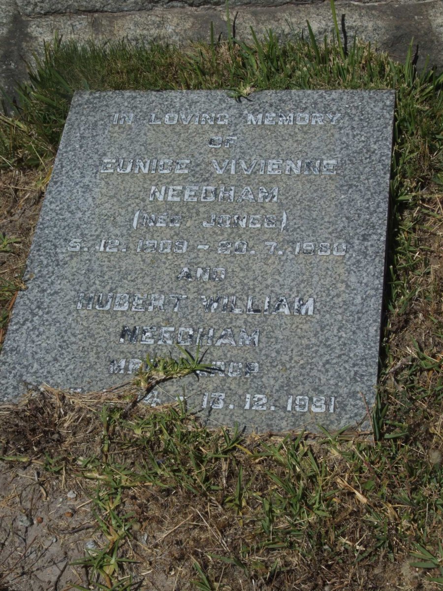 NEEDHAM Hubert William 19?4-1981 &amp; Eunice Vivienne JONES 1909-1980