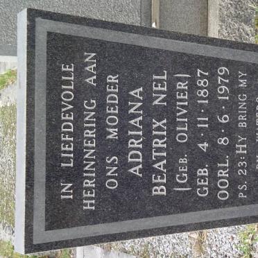 NEL Adriana Beatrix nee OLIVIER 1887-1979 