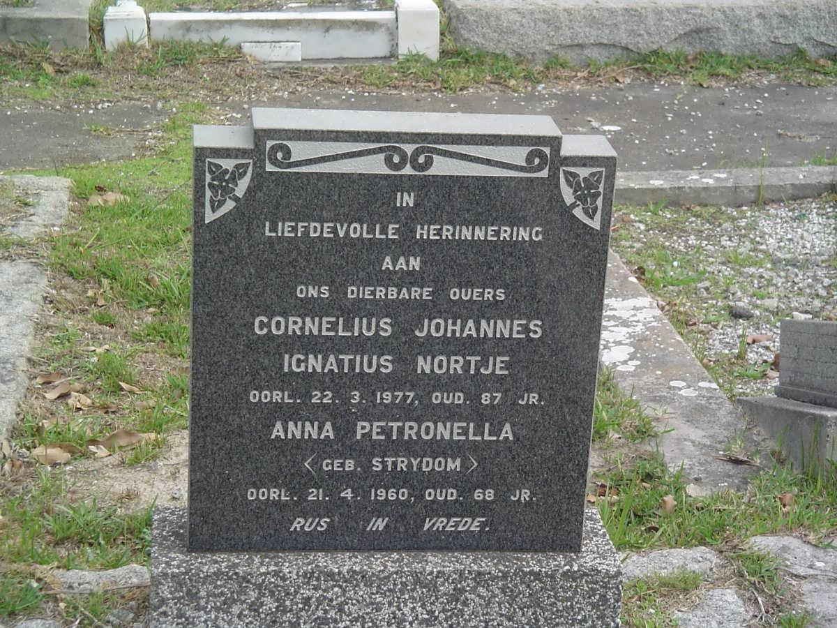 NORTJE Cornelius Johannes Ignatius -1977 &amp; Anna Petronella STRYDOM -1960