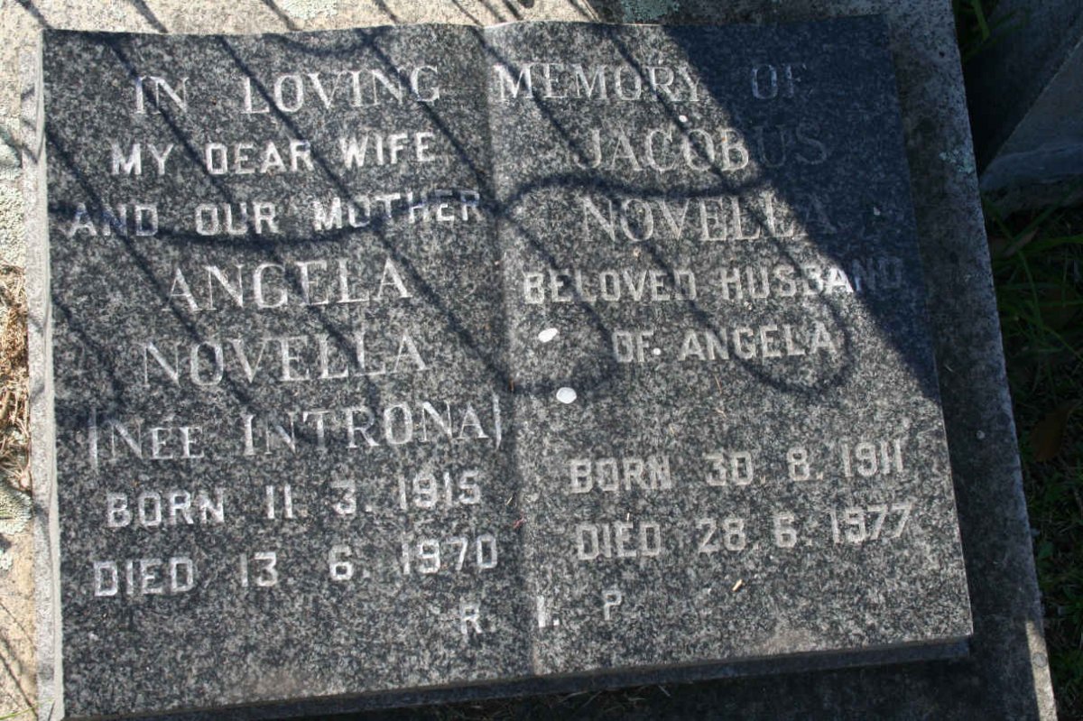NOVELLA Jacob 1911-1977 &amp; Angela INTRONA 1915-1970
