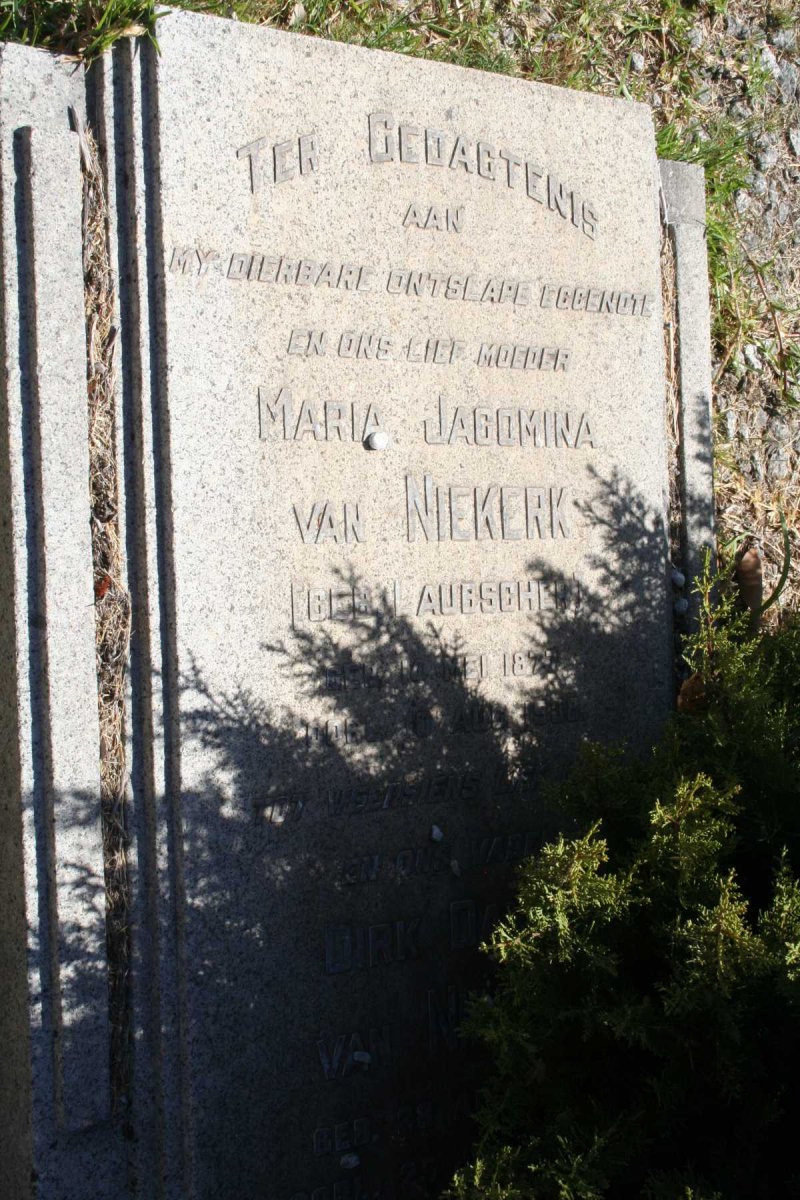 NIEKERK Maria Jacomina, van nee AUBSCHER 1877-19??