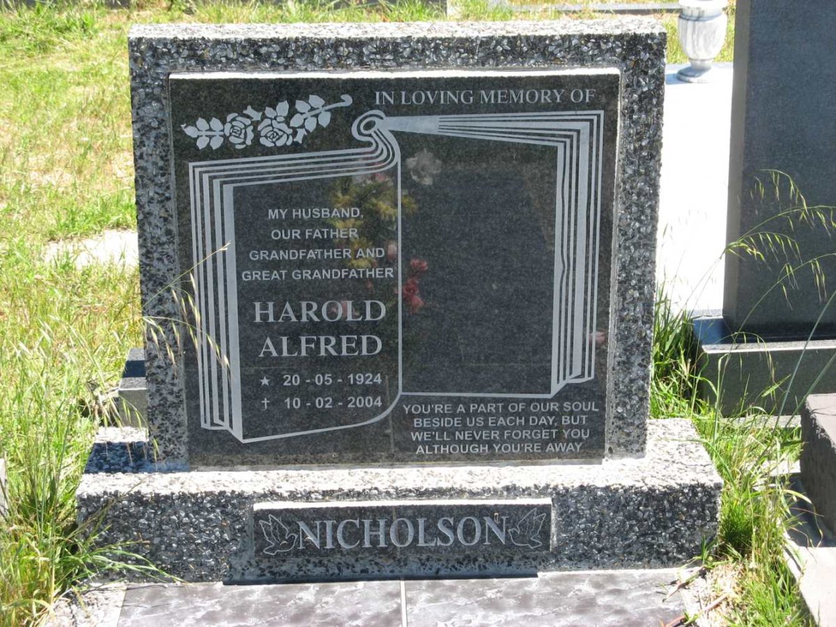 NICHOLSON Harold Alfred 1924-2004