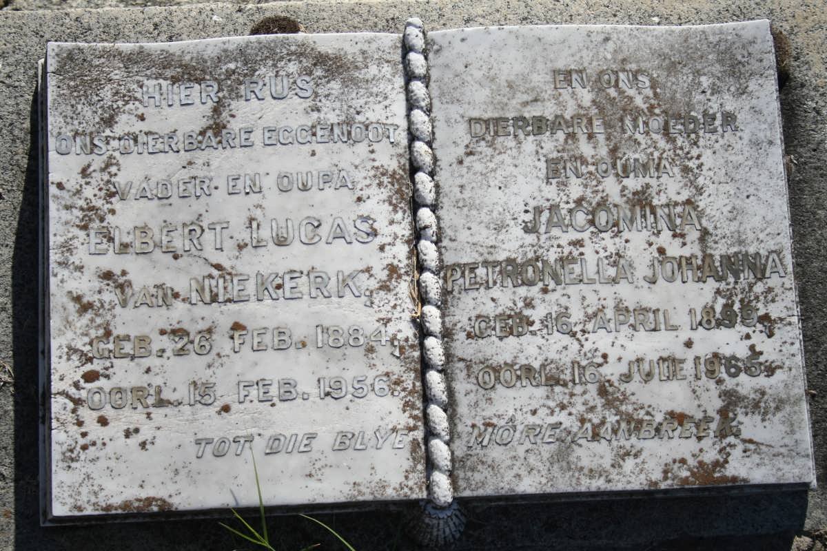 NIEKERK Elbert Lucas, van 1884-1956 &amp; Jacomina Petronella Johanna 1899-1965