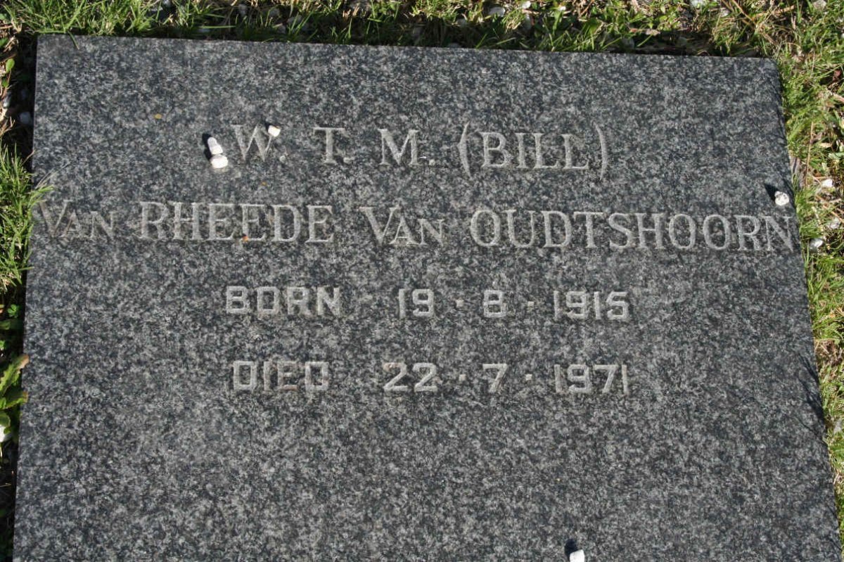 OUDTSHOORN W.T.M., van Rheede van 1915-1971