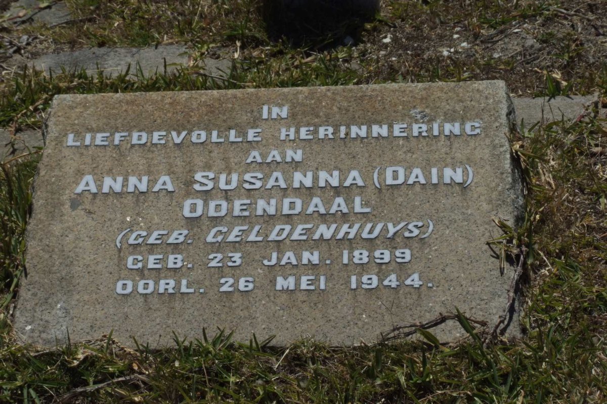 ODENDAAL Anna  Susanna nee GELDENHUYS 1899-1944