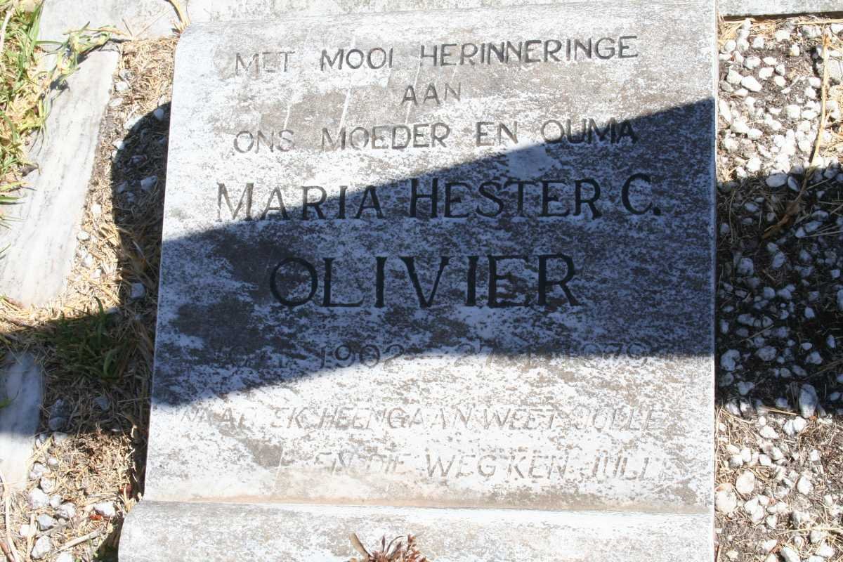 OLIVIER Maria Hester C. 1902-1979
