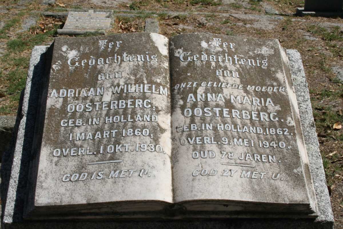 OOSTERBERG Adriaan Wilhelm 1860-1930 &amp; Anna Maria 1862-1940