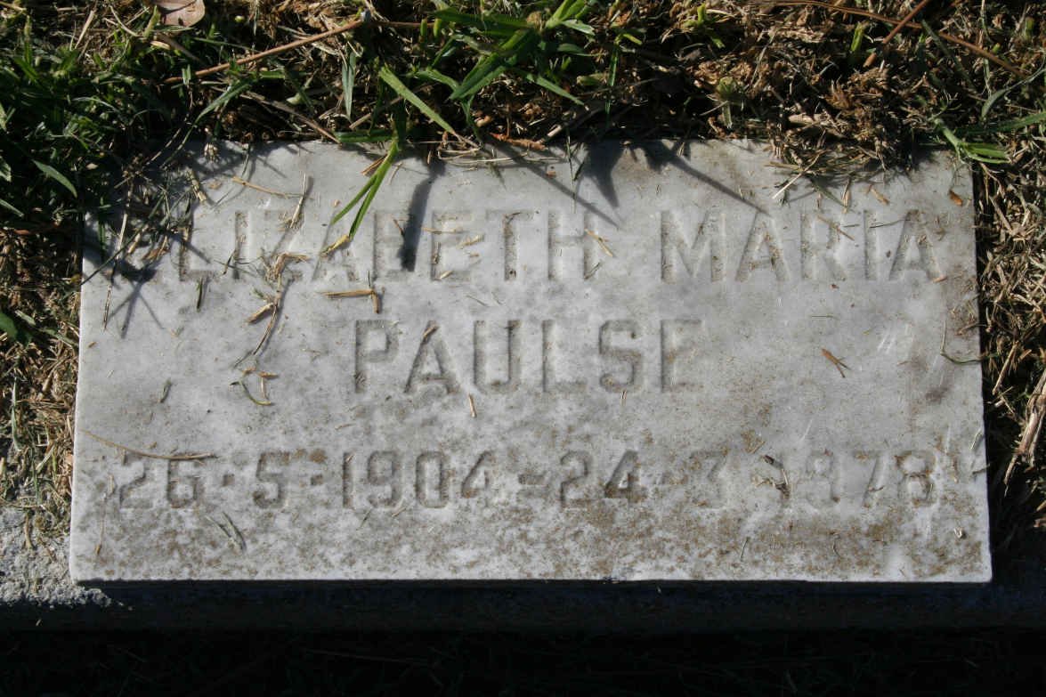 PAULSE Elizabeth Maria 1904-1978