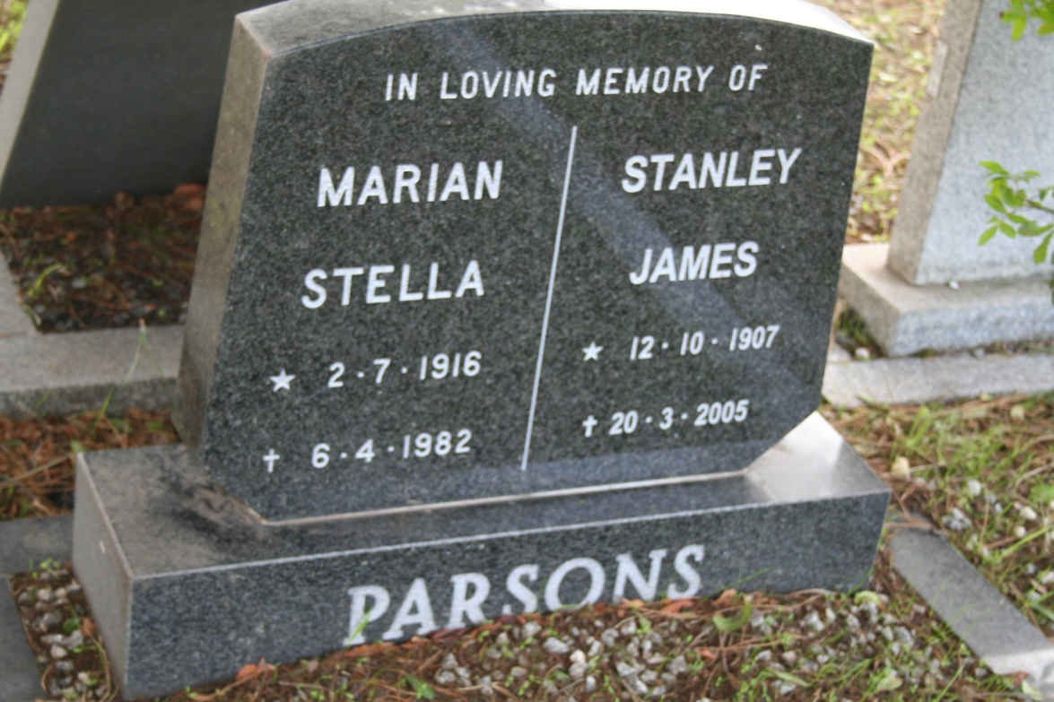 PARSONS Stanley James 1907-2005 &amp; Marian Stella 1916-1982