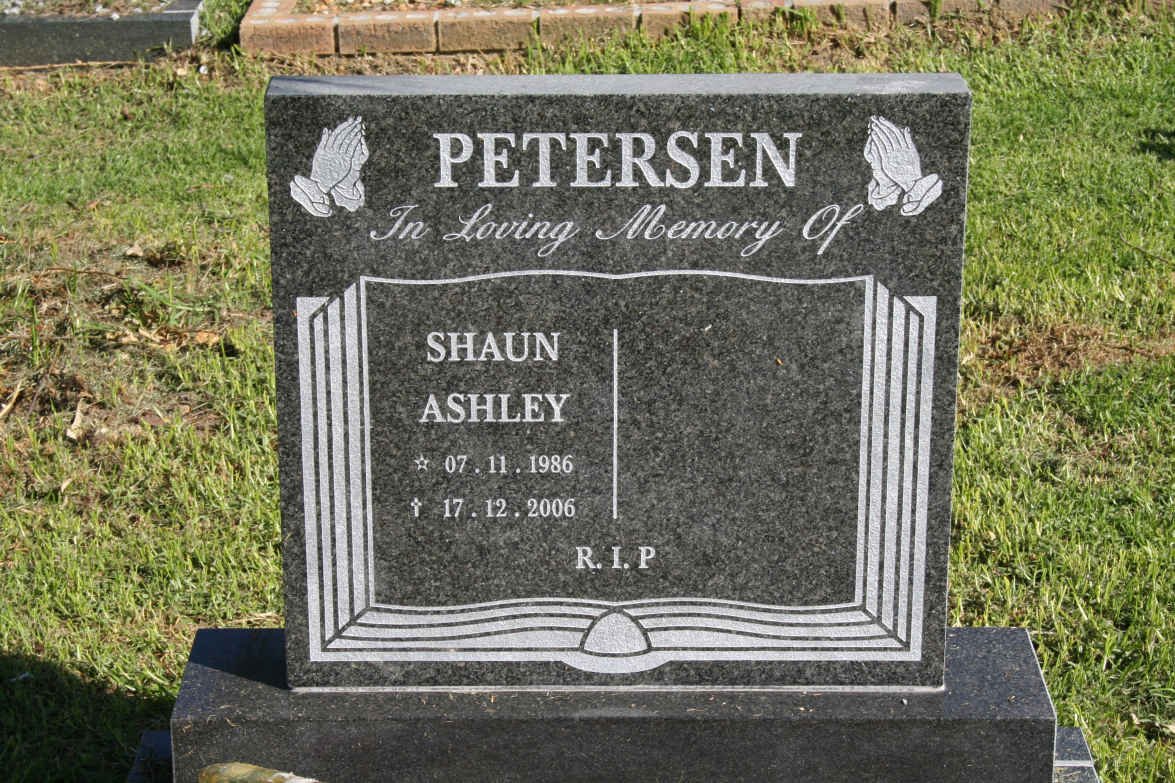 PETERSEN Shaun Ashley 1986-2006