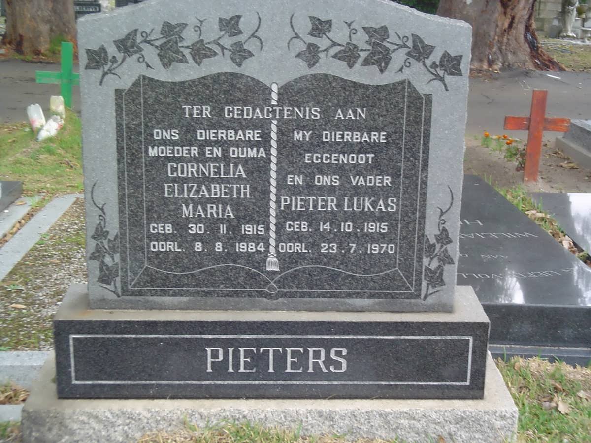 PIETERS Pieter Lukas 1915-1970 &amp; Cornelia Elizabeth Maria 1915-1984 :: PIETERS Vera Catharine 1953-1992