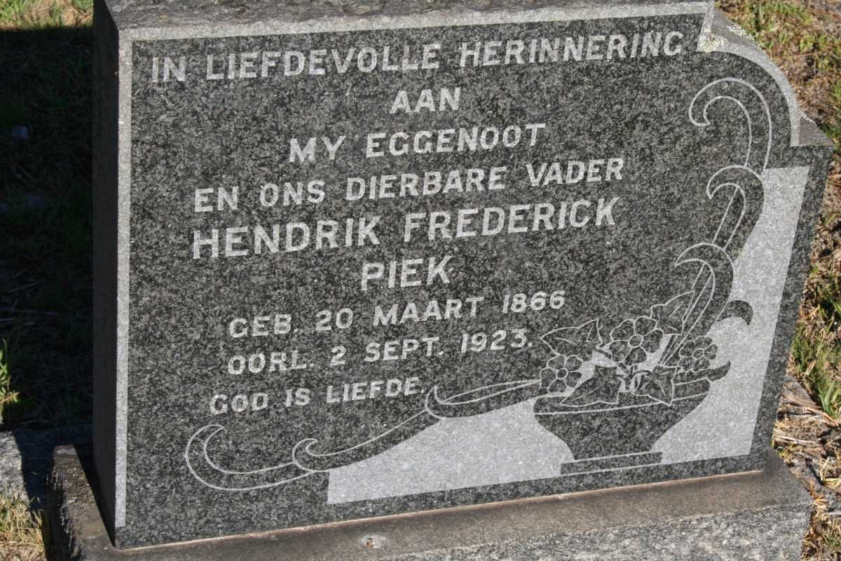 PIEK Hendrik Frederick 1866-1923