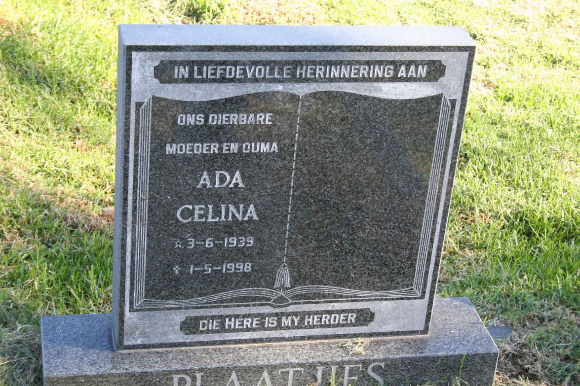 PLAATJIES Ada Celina 1939-1998