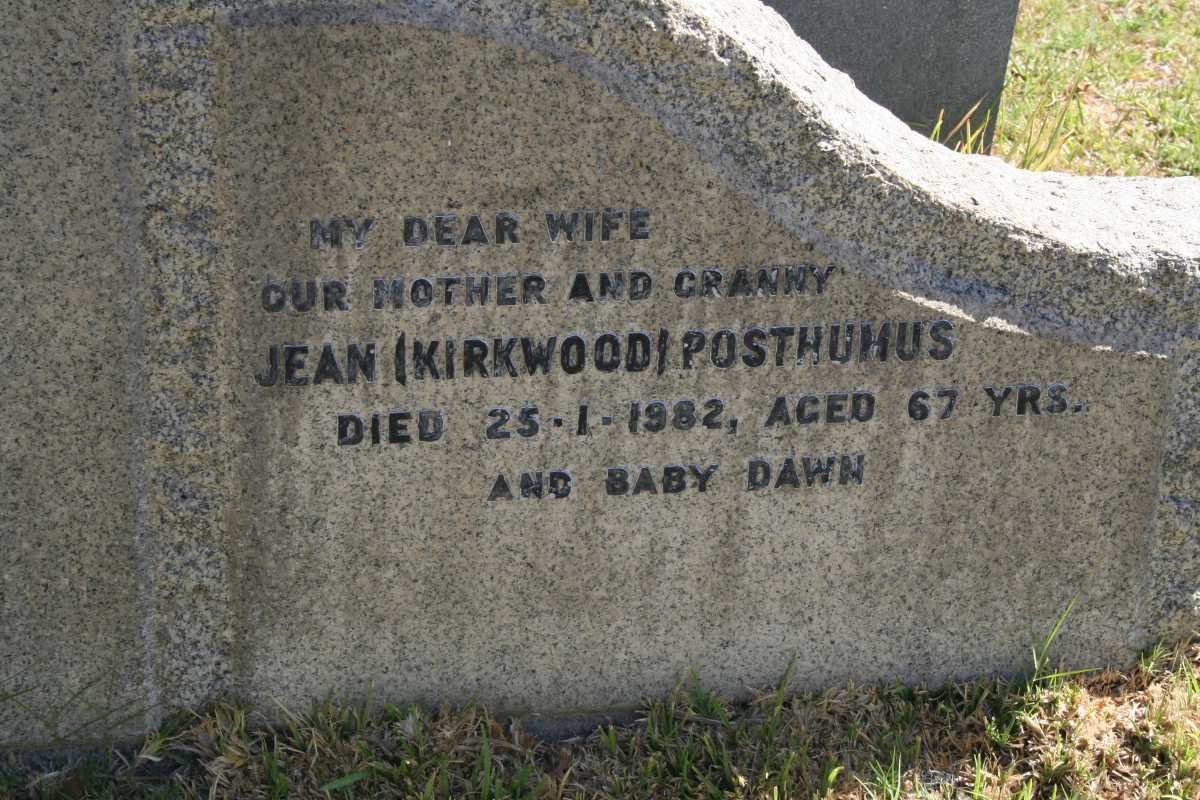 POSTHUMUS Jean nee KIRKWOOD -1982 :: POSTHUMUS Dawn ?