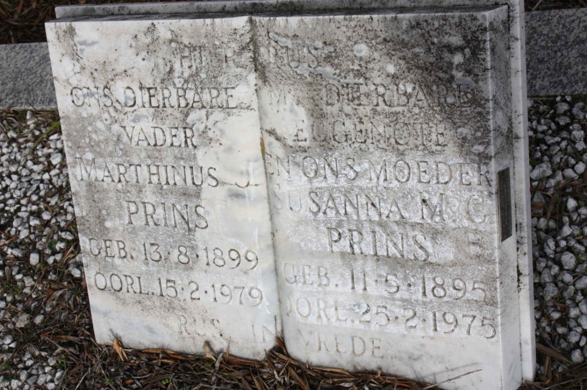 PRINS Marthinus J. 1899-1979 &amp; Susanna M.C. 1895-1975