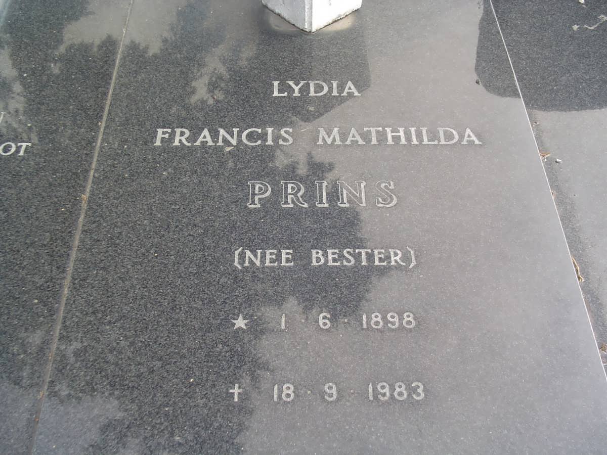 PRINS Lydia Francis Mathilda nee BESTER 1898-1983