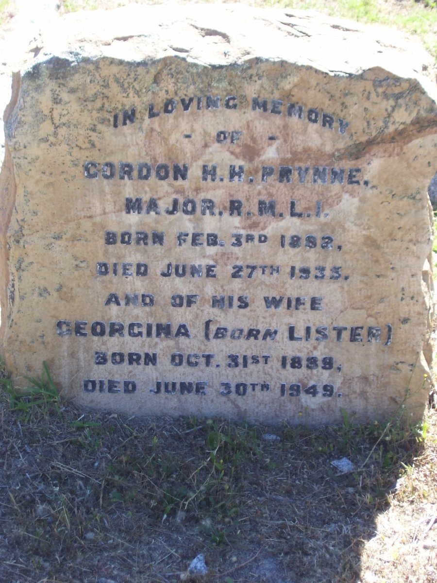 PRYNNE Gordon H.H. 1882-1935 &amp; Georgina LISTER 1889-1949