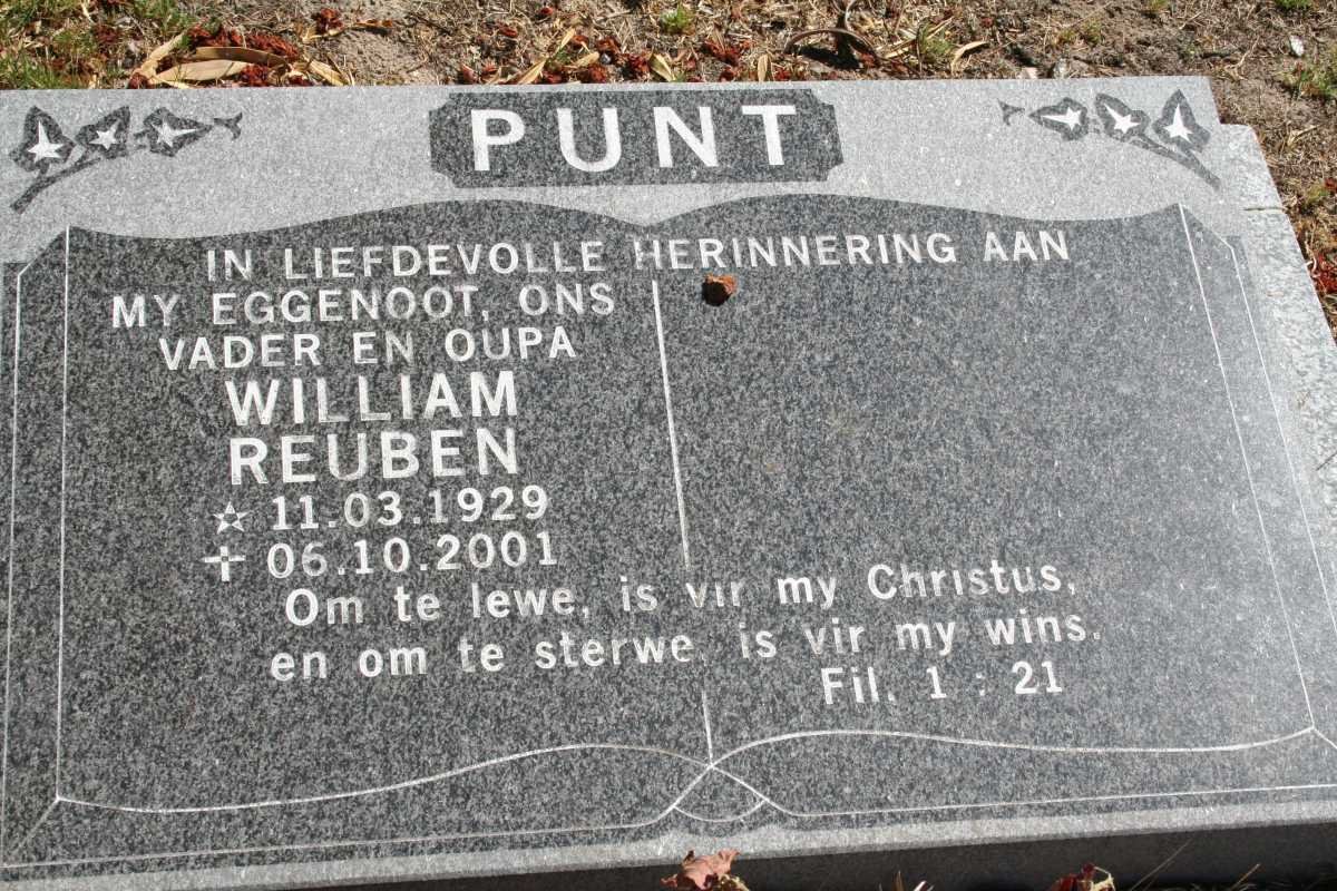 PUNT Willem Reuben 1929-2001