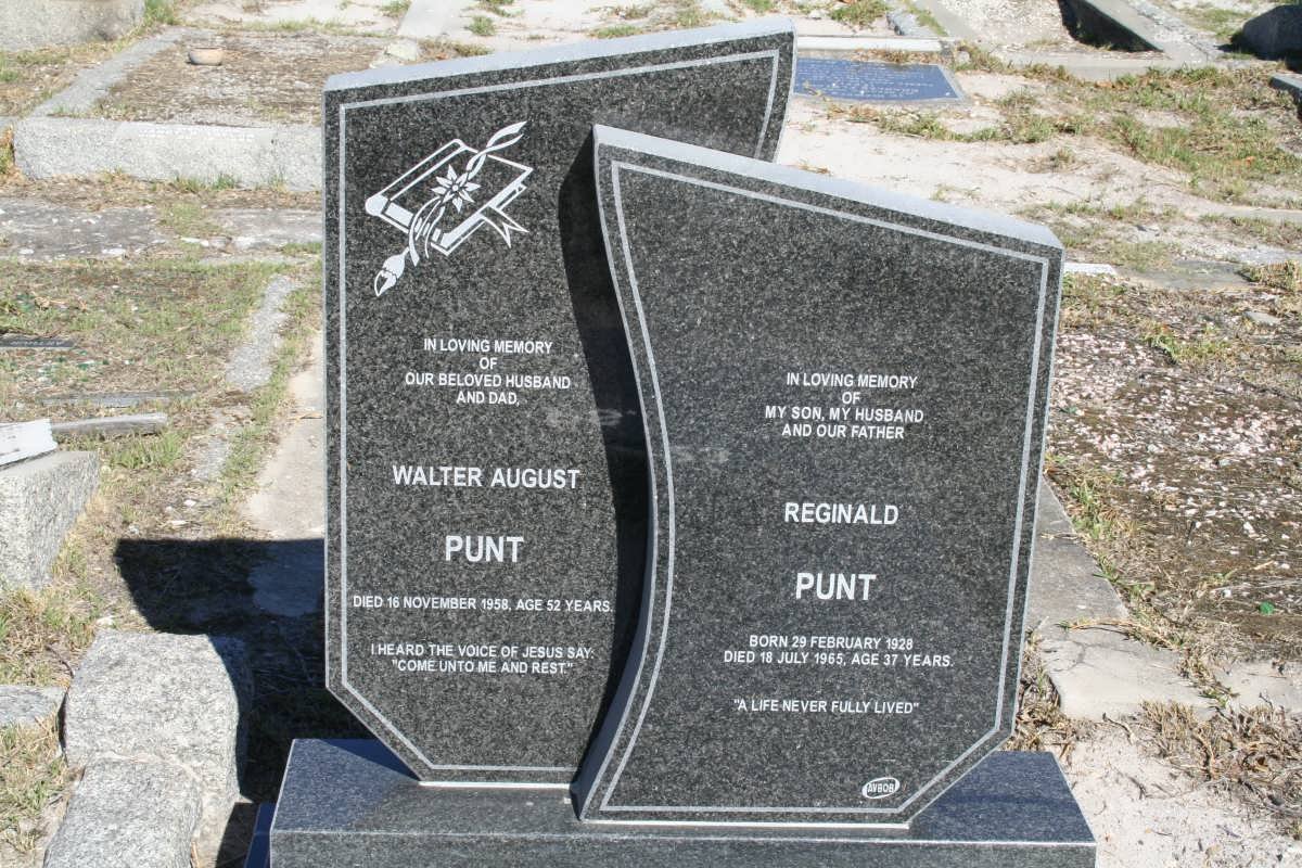 PUNT Walter August -1958 :: PUNT Reginald 1928-1965