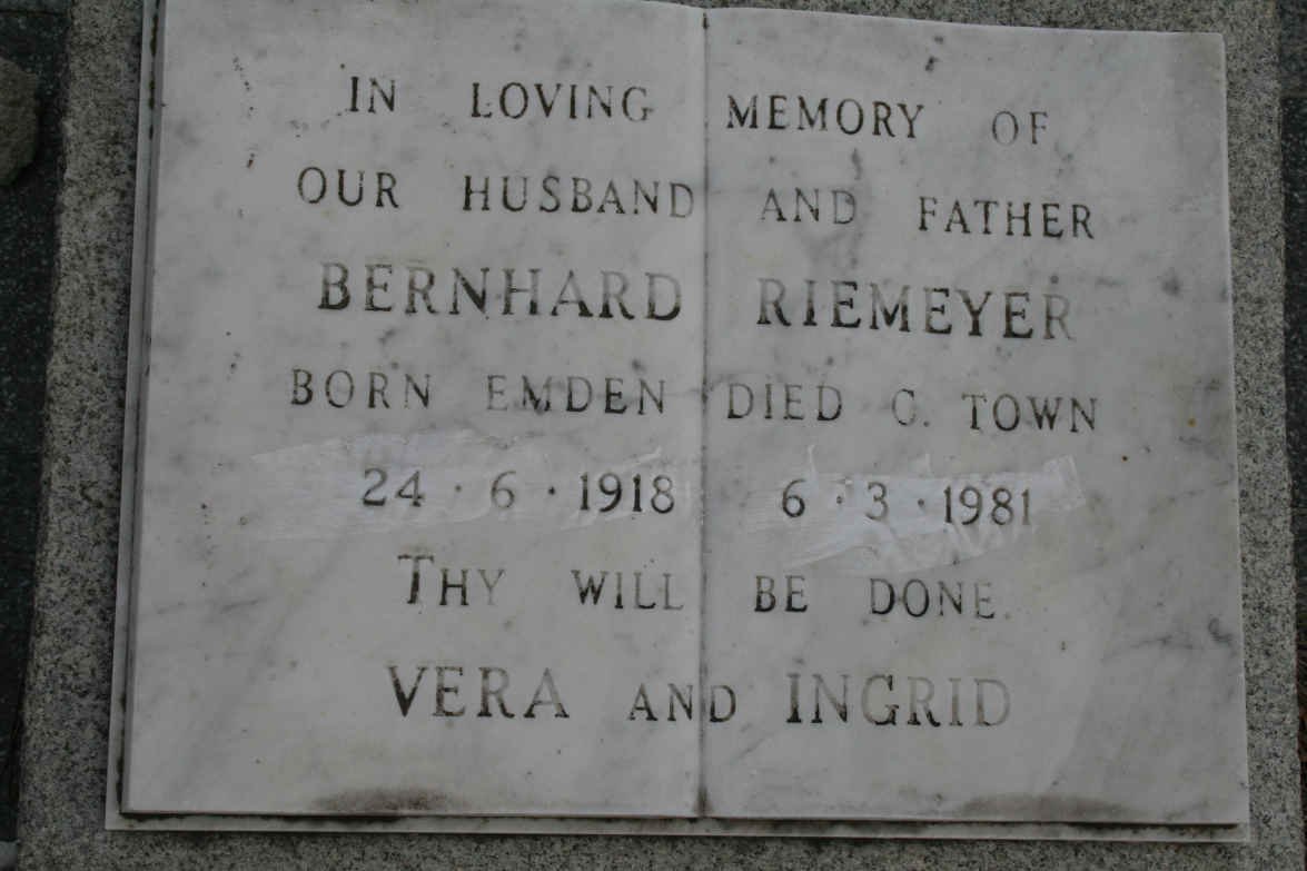 RIEMEYER Bernhard 1918-1981