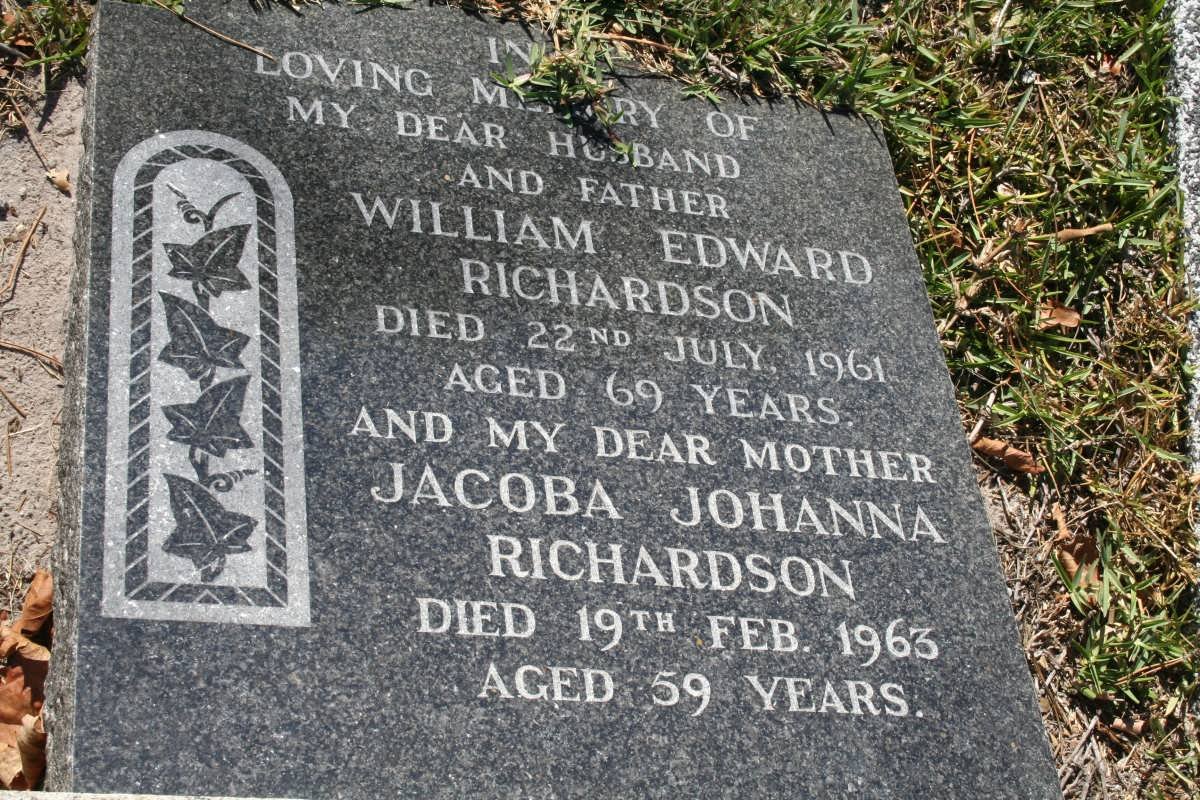 RICHARDSON William Edward -1961 &amp; Jacoba Johanna -1963