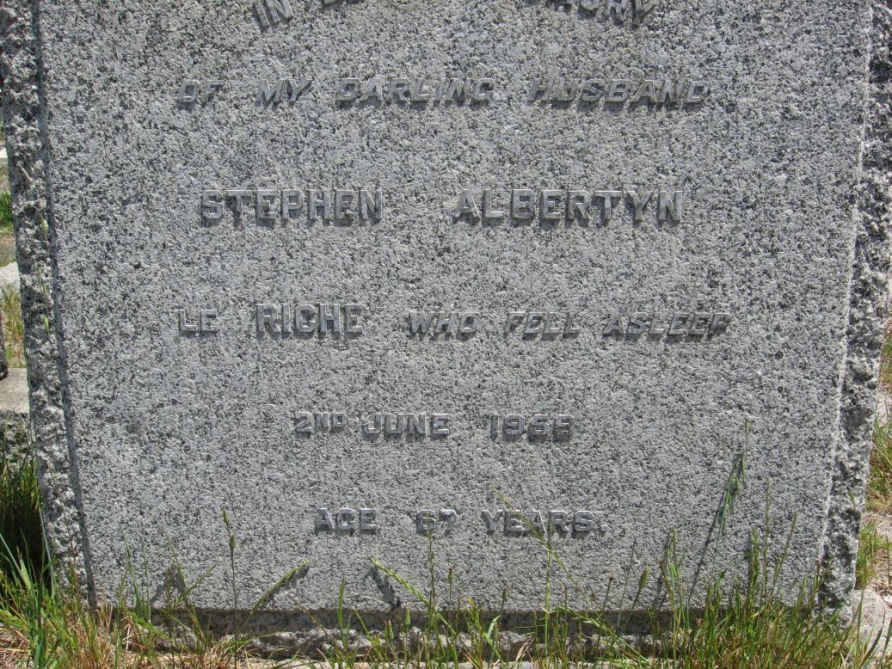 RICHE Stephen Albertyn, le -1959