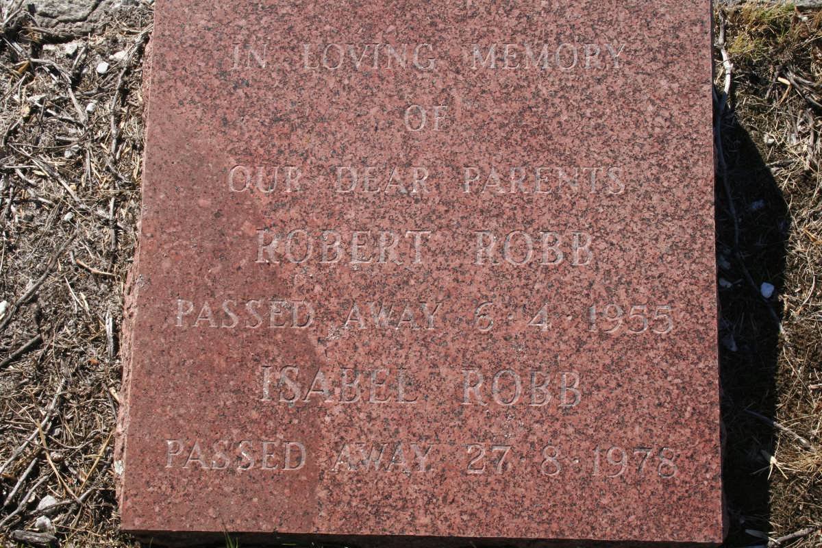 ROBB Robert -1955 &amp; Isabel -1978