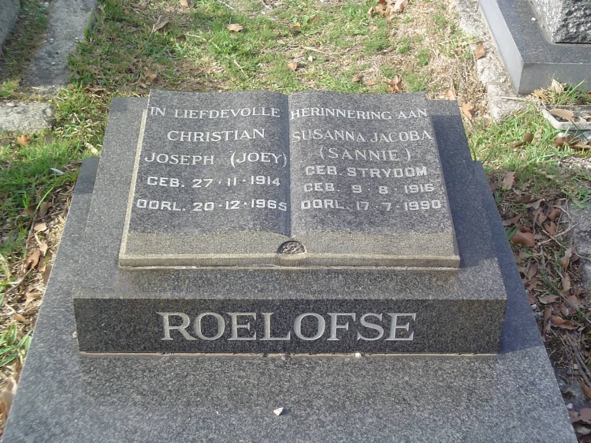 ROELOFSE Christian Joseph 1914-1965 &amp; Susanna Jacoba STRYDOM 1916-1990