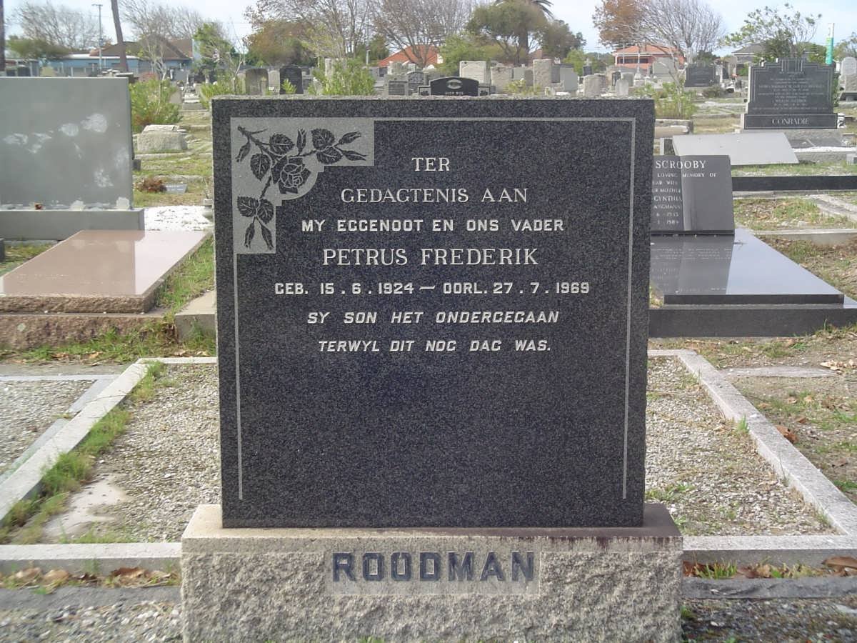 ROODMAN Petrus Frederik 1924-1969