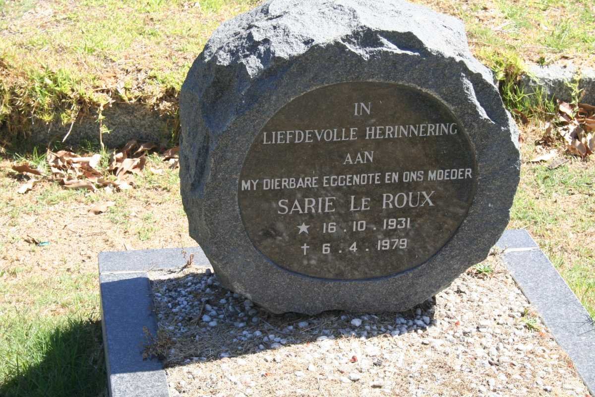 ROUX Sarie, le 1931-1979
