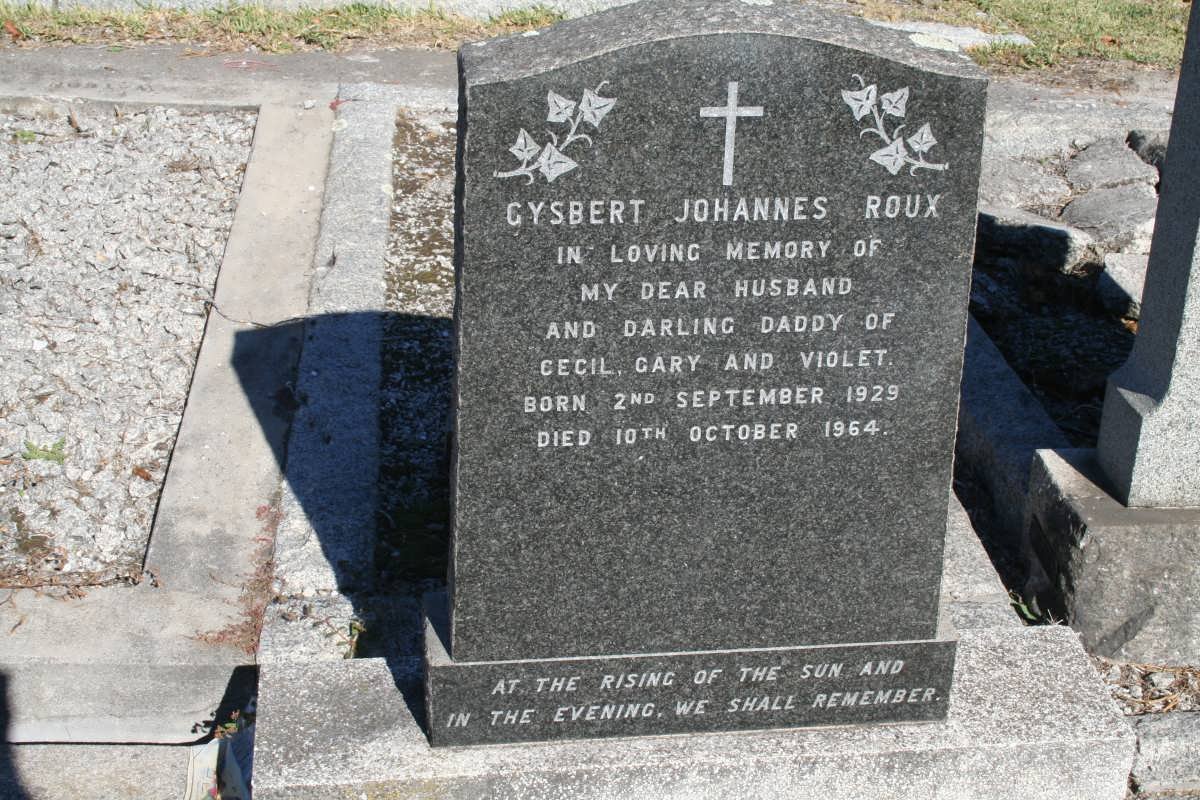 ROUX Gysbert Johannes 1929-1964