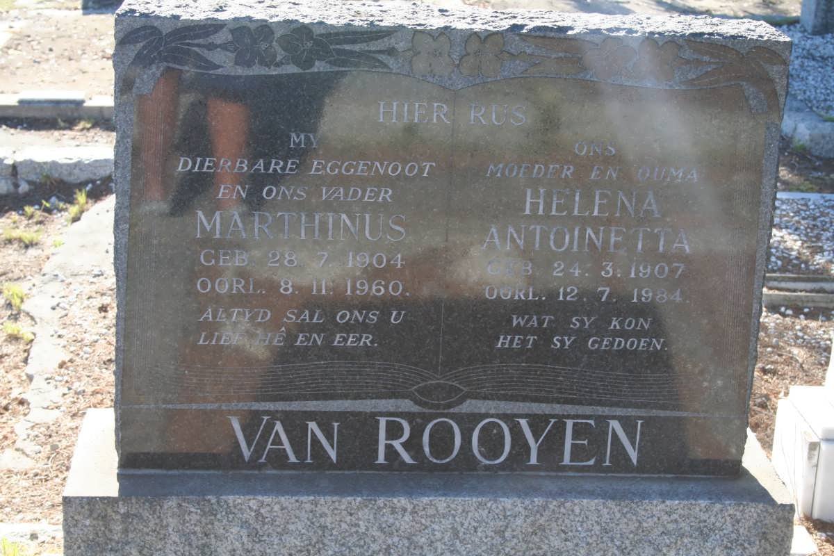 ROOYEN Marthinus, van 1904-1960 &amp; Helena Antoinetta 1907-1984