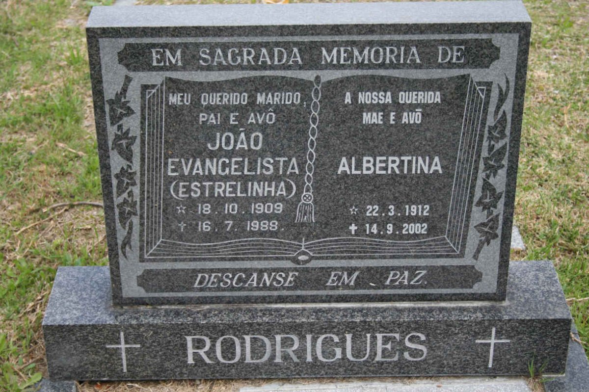 RODRIGUES João Evangelista 1909-1988 &amp; Albertina 1912-2002