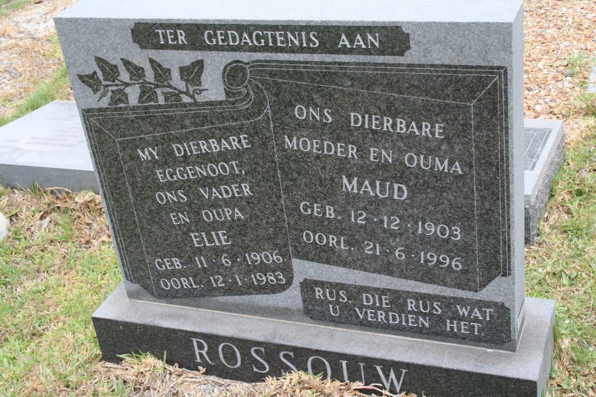 ROSSOUW Elie 1906-1983 &amp; Maud 1903-1996